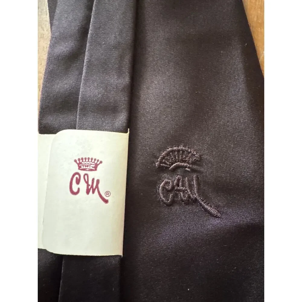 1950s Countess Mara Brown Silk Fisherman Novelty Tie Wide Necktie NWT